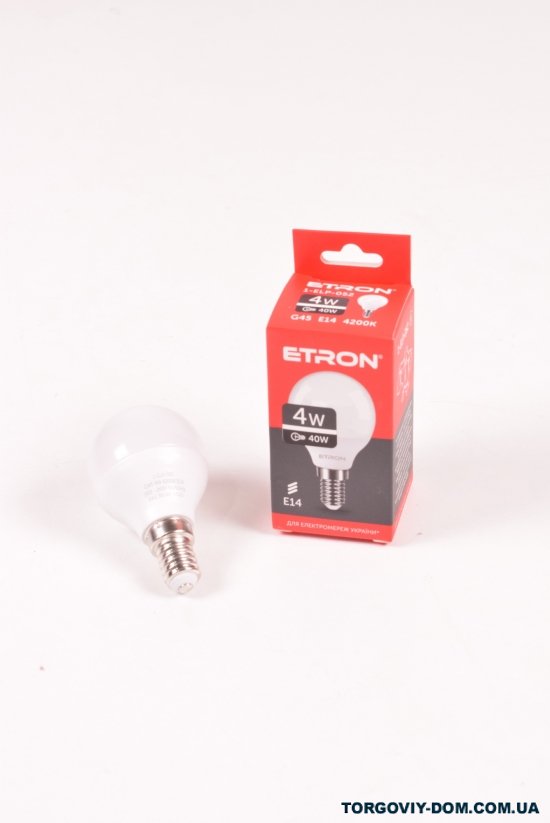Лампа ETRON LED сфера 4W, E14, 4200K арт.1-ELP-052