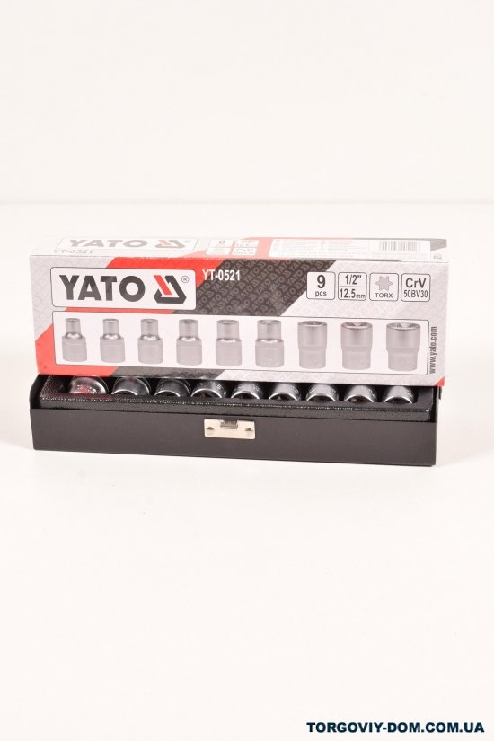 Головки торцеві YATO "TORX"E10-E24 квадрат 1/2 набір 9 шт арт.YT-0521