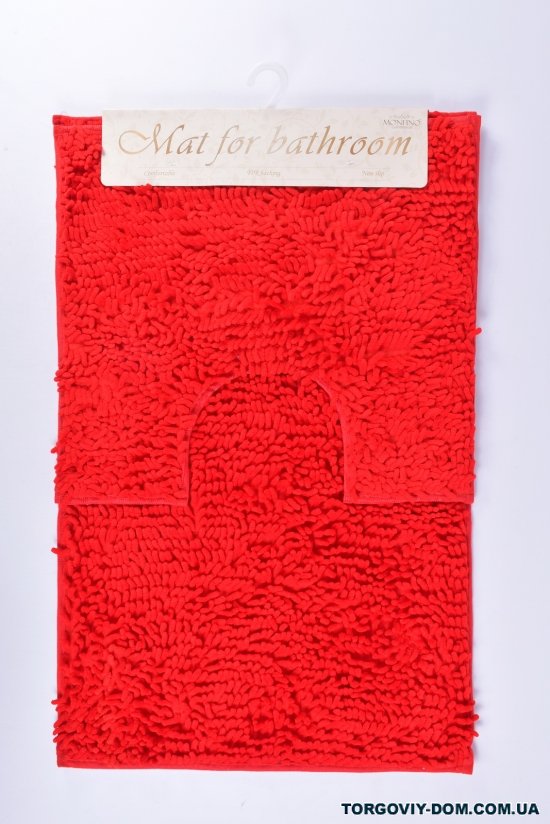 Килимок у ванну 2-ка (кол. червоний) "Локшина" (мікрофібра) розмір 50/80 см арт.MF5213