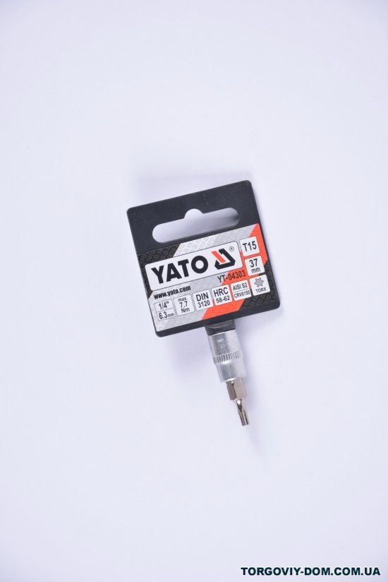 Головка торцева 1/4 YATO із насадкою "TORX" T15, L=37 мм арт.YT-04303