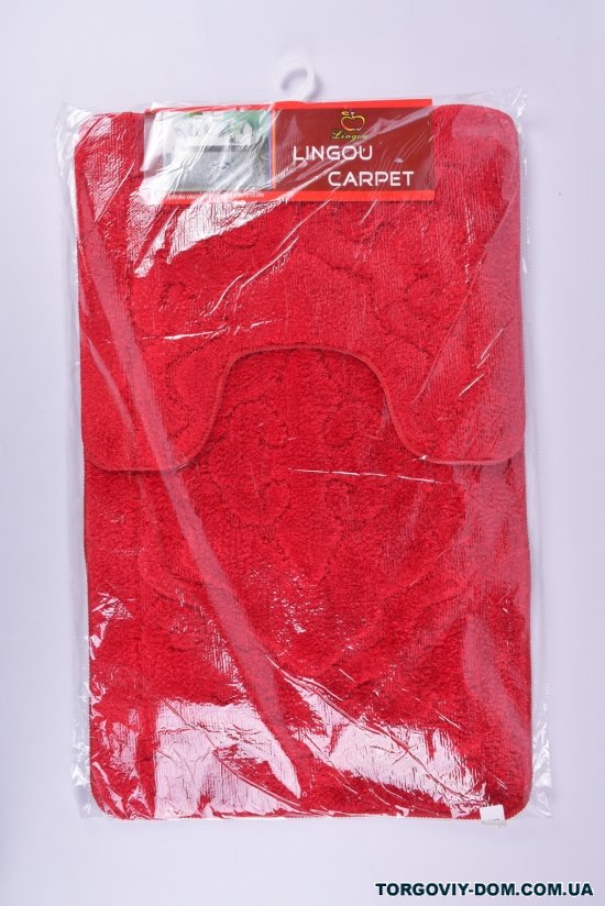 Килимок у ванну 2-ка (кол. червоний) LINGOU розмір 50/80 см арт.2020-020