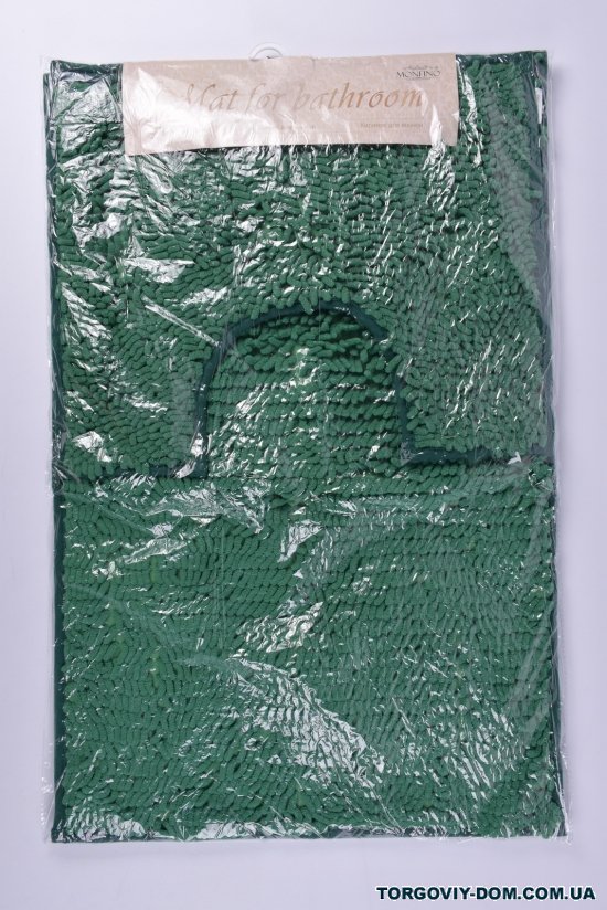 Килимок у ванну 2-ка (кол. т. зелений) "Локшина" (мікрофібра) розмір 50/80 см арт.MF5213
