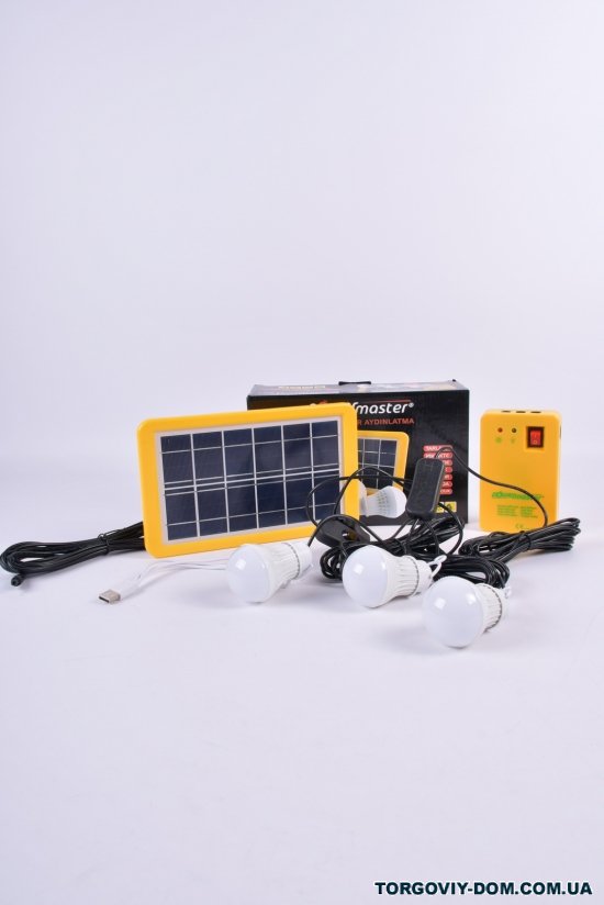 Міні-станція ліхтар на сонячній батареї (3 лампочки по 3 w) (power bank) 220-12 v арт.8905