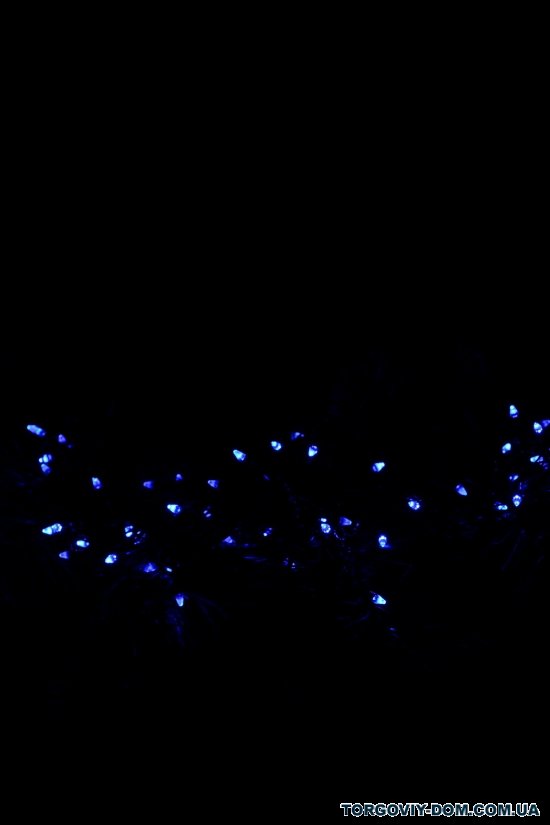Гирлянда светодиодная (синие огни) чёрный провод 100LED арт.LED100B-2