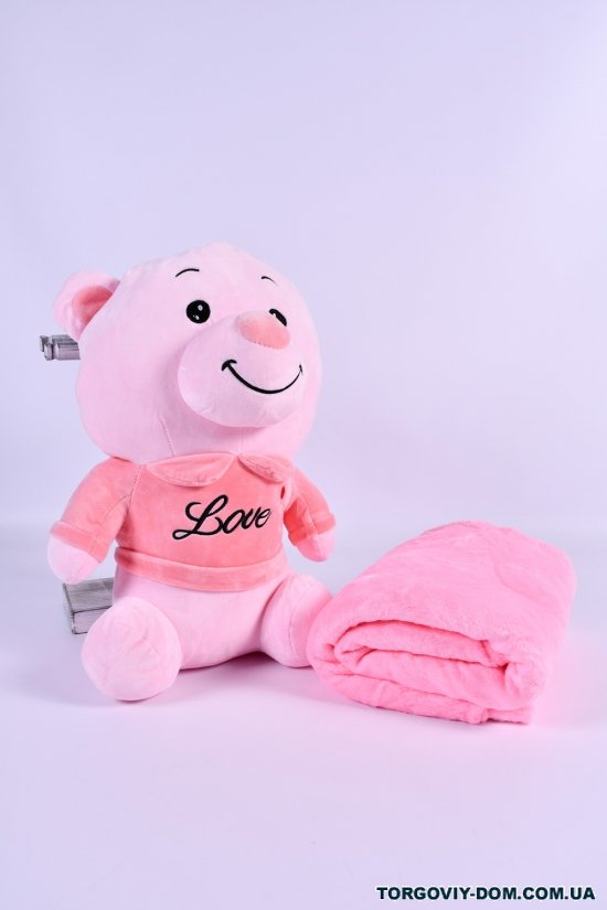 Комплект іграшка з простирадлом (колірний рожевий) розмір пледа 170/100 см. (вага 980гр.) арт.5647