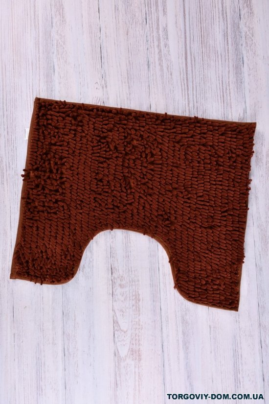 Килимок "Локшина" (кол. коричневий) килимок з обрізанням під унітаз (мікрофібра) розмір 60 арт.60/50