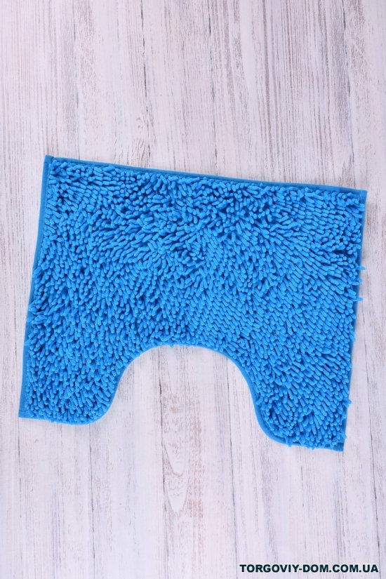 Коврик "Лапша" (цв.голубой) коврик с обрезкой под унитаз (микрофибра) размер 60/50 см. арт.60/50