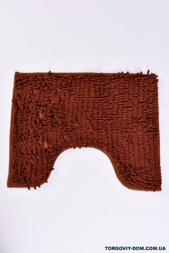 Килимок "Локшина" (кол. коричневий) килимок з обрізанням під унітаз (мікрофібра) розмір 40 арт.LB308-36