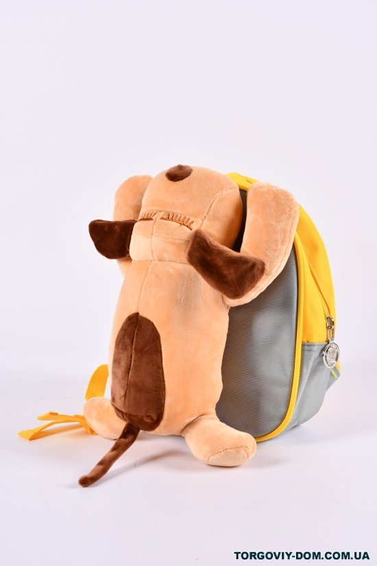 Рюкзак іграшка з плащової тканини (кол. жовтий/кремовий) розмір 24/19/7 см. арт.0617-5