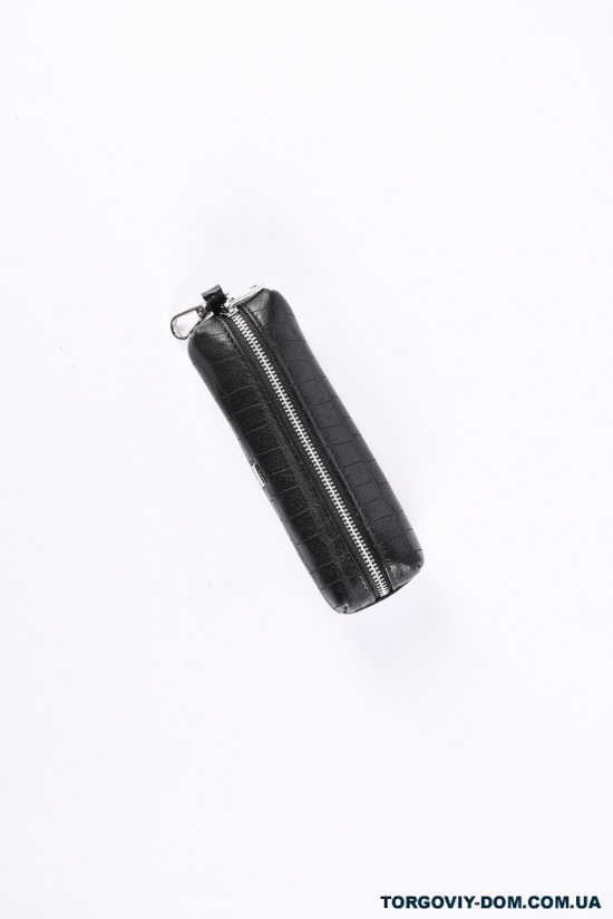 Ключница мужская кожаная (color.black) размер 15/4.5 см. "ALFA RICCO" арт.AR005/KC