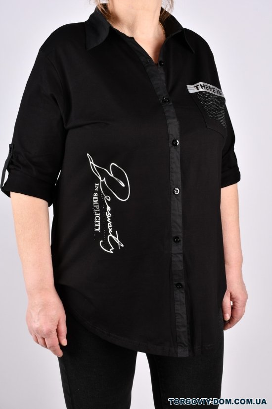 Сорочка жіноча (кол. чорний) стрейчева "ANGORA" Розміри в наявності : 52, 54, 56 арт.673