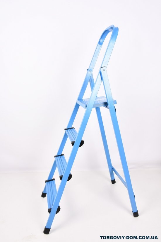 Драбина металева 4 сходинки (кол. синій) робоча висота 300см вага 5кг арт.404