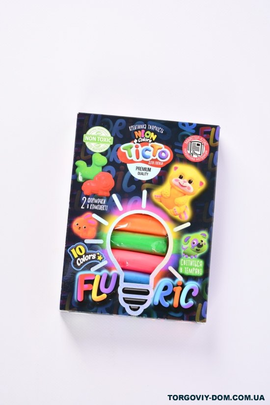 Креативна творчість "тісто для ліплення "FLUORIC" 10 кольорів арт.TMD-FL10-01U/04U