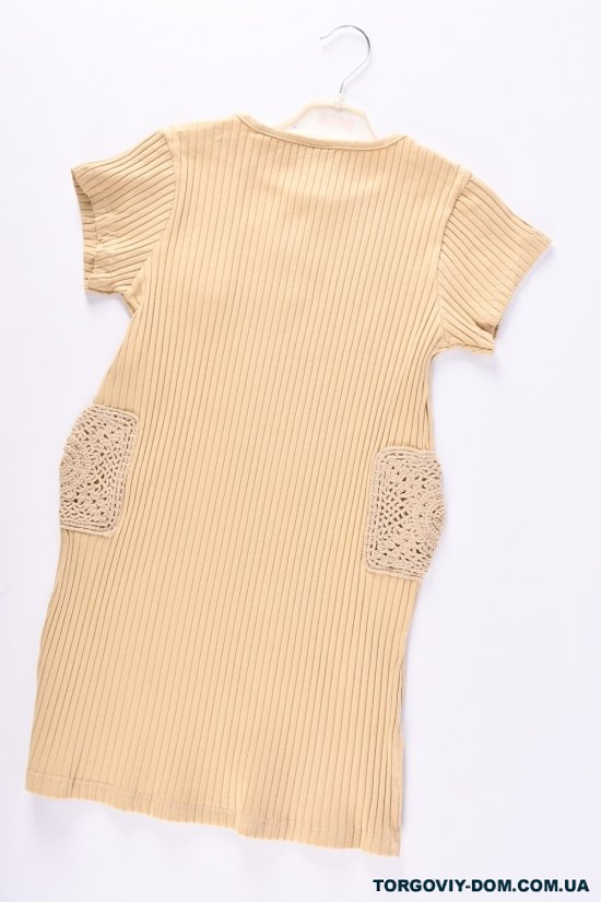 Платье для девочки (цв.капучино) ткань рубчик "DECO" Рост в наличии : 122, 128, 134, 140 арт.402356
