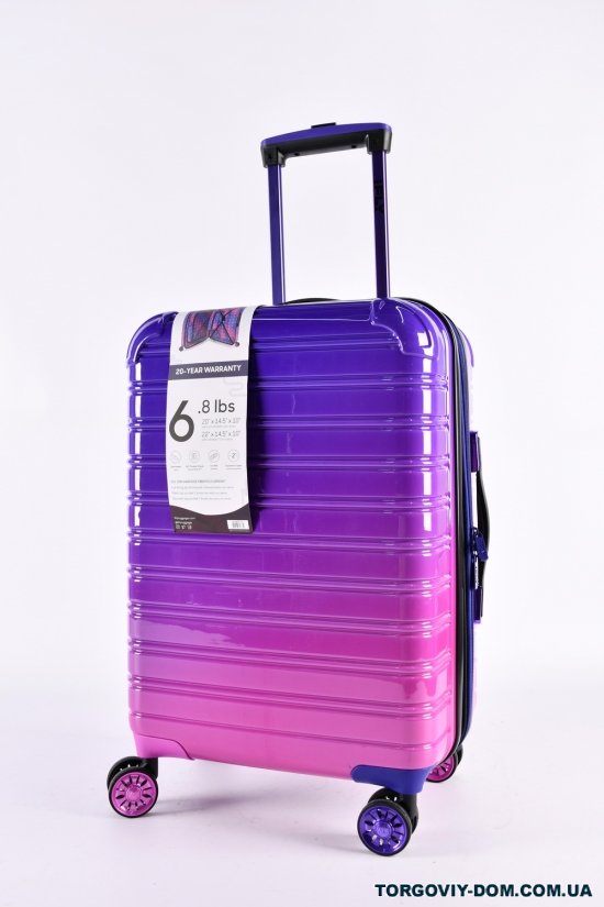 Валіза (колірна фіолетова/рожева) 4 колеса пластикова №3/1 маленька (розмір 50/35/23 см) арт.9-H486FT-28
