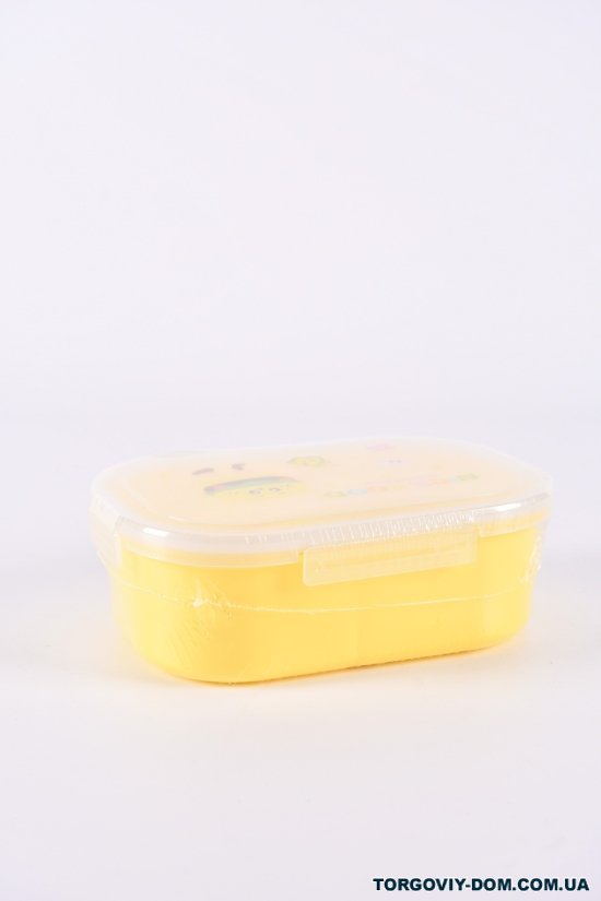 Ланч-бокс (контейнер) цв.желтый с ложкой размер 21/14/7см арт.31008