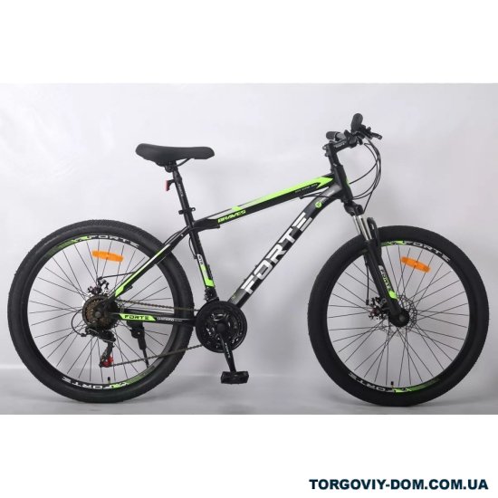 Велосипед (цв.черный/зеленый) сталь размер рамы 15" размер колес 26" "FORTE BRAVES" арт.117819