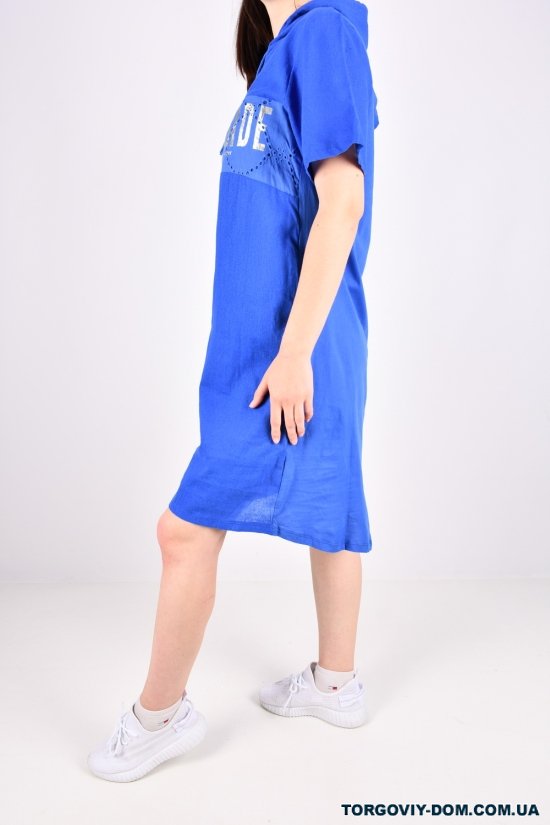 Сукня жіноча кол. синій (тканина трикотаж/льон) "QIANZHIDU" Розміри в наявності : 44, 46, 48, 50 арт.E235303
