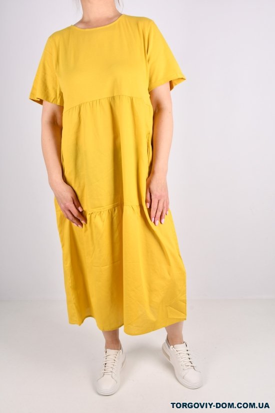 Сукня жіноча трикотажна (кол. гірчичний) "QIANZHIDU" Розміри в наявності : 48, 50, 52, 54 арт.CL31553050