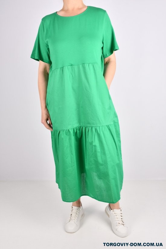 Платье женское трикотажное (цв.зеленый) "QIANZHIDU" Размеры в наличии : 48, 50, 52, 54 арт.CL31553050