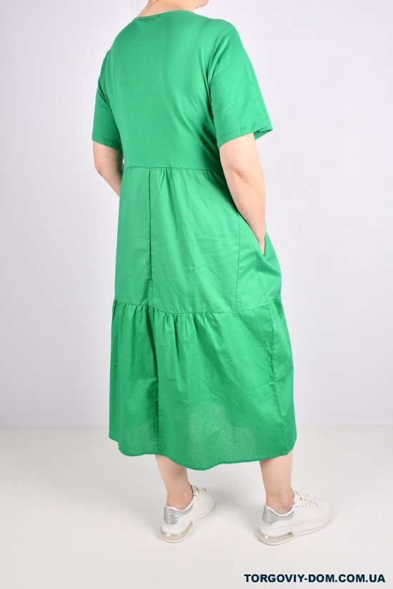 Платье женское трикотажное (цв.зеленый) "QIANZHIDU" Размеры в наличии : 48, 50, 52, 54 арт.CL31553050