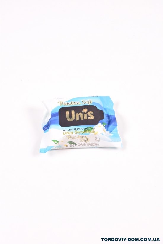 Вологі серветки "UNIS" універсальні для всієї родини (екстракт ромашки) 25шт. арт.25