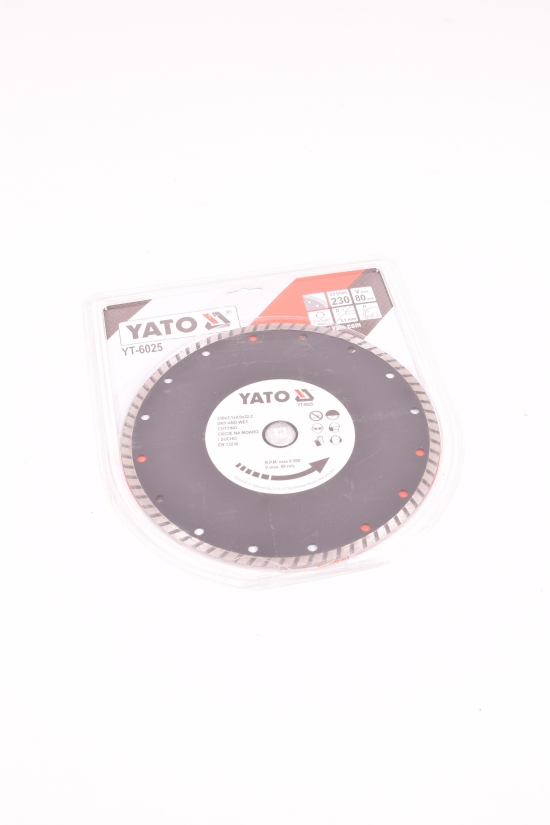 Диск алмазний відрізний YATO "TURBO" 230/3,1/8/22,2 мм арт.YT-6025