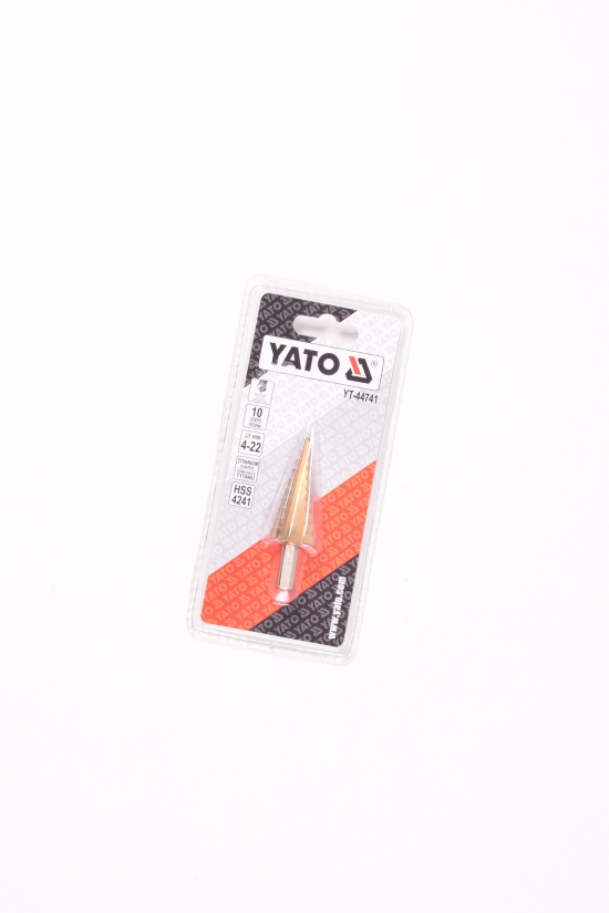 Сверло конусное ступенчатое по металлу YATO (HSS4241, d=4-22 мм, L=75мм) арт.YT-44741