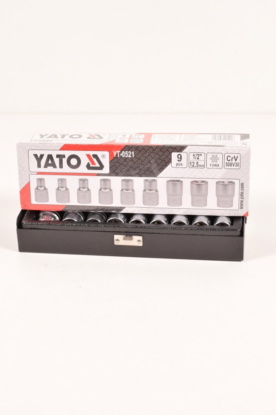 Головки торцеві YATO "TORX"E10-E24 квадрат 1/2 набір 9 шт арт.YT-0521
