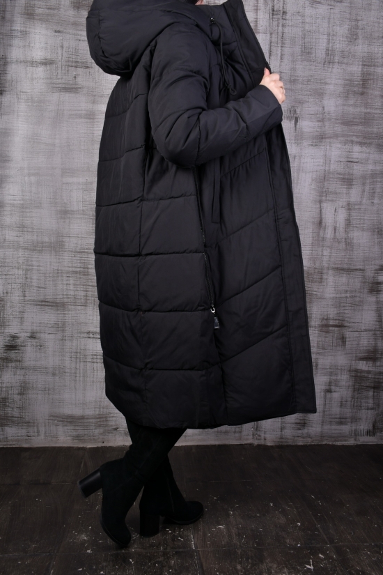 Пальто женское (цв.черный) болоньевое зимнее "VICTOLEAR" Размеры в наличии : 50, 56 арт.2140-1