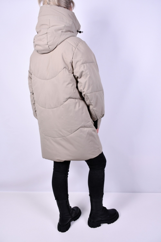 Жіноче пальто (кол. хакі) зимові модель OVER SIZE Розміри в наявності : 48, 50, 52 арт.22612