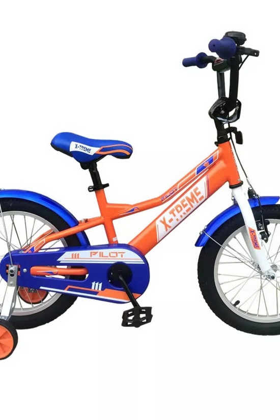 Велосипед (цв.оранжевый/синий) сталь размер рамы 16" размер колес 16" "X-TREME PILOT" арт.125009