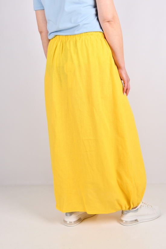 Спідниця жіноча кол. жовтий (тканина льон) "QIANZHIDU" Розміри в наявності : 48, 50, 52, 54 арт.D153517C7