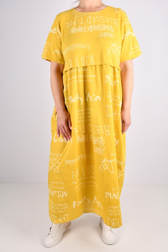 Сукня жіноча трикотажна (кол. гірчичний) "QIANZHIDU" Розміри в наявності : 48, 50, 52, 54 арт.CL31553046